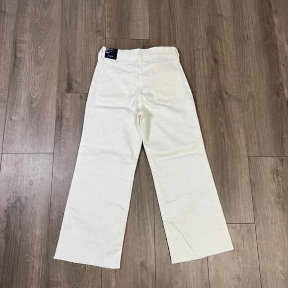 J Crew Wide Leg Crop Cut Hem Denim Jeans US Women's 25 Petite - Picture 3 of 6